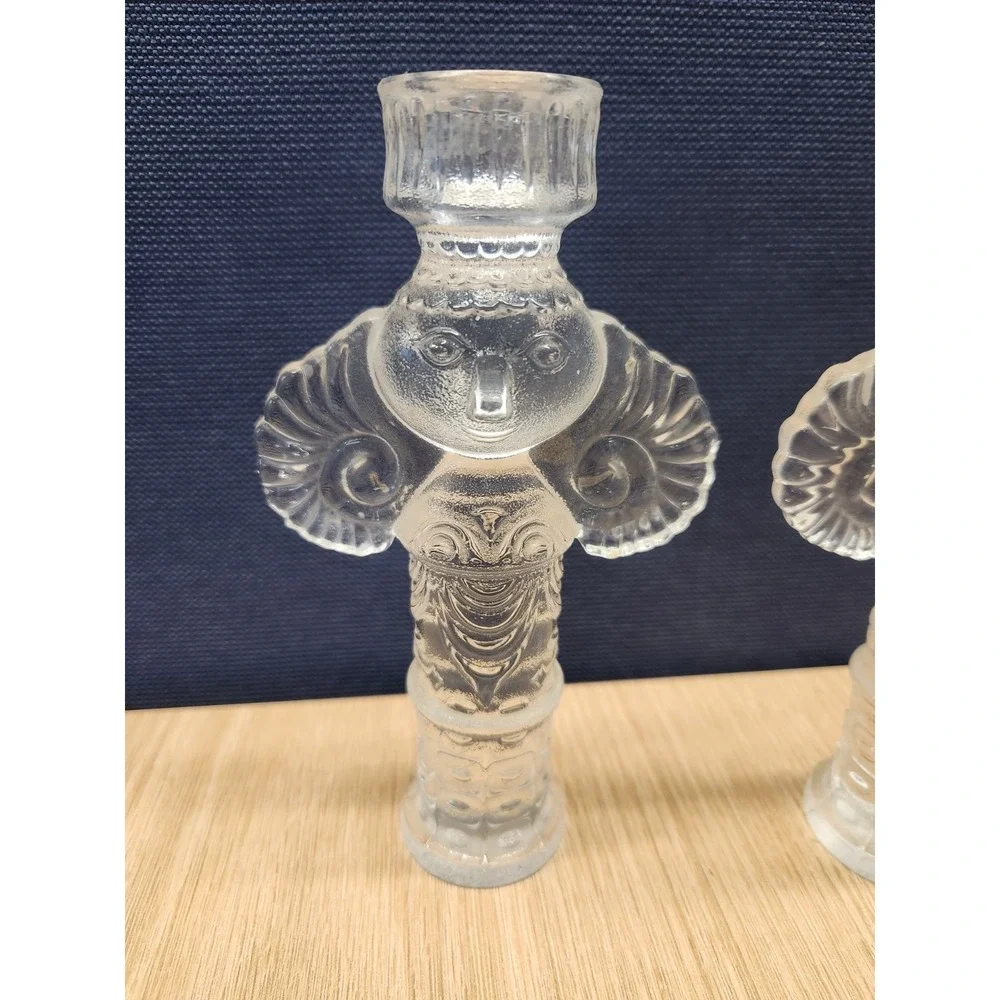 Pair of Bjorn Wiinblad‎ Glass Angel Candle Holders Rosenthal Studio Line Germany